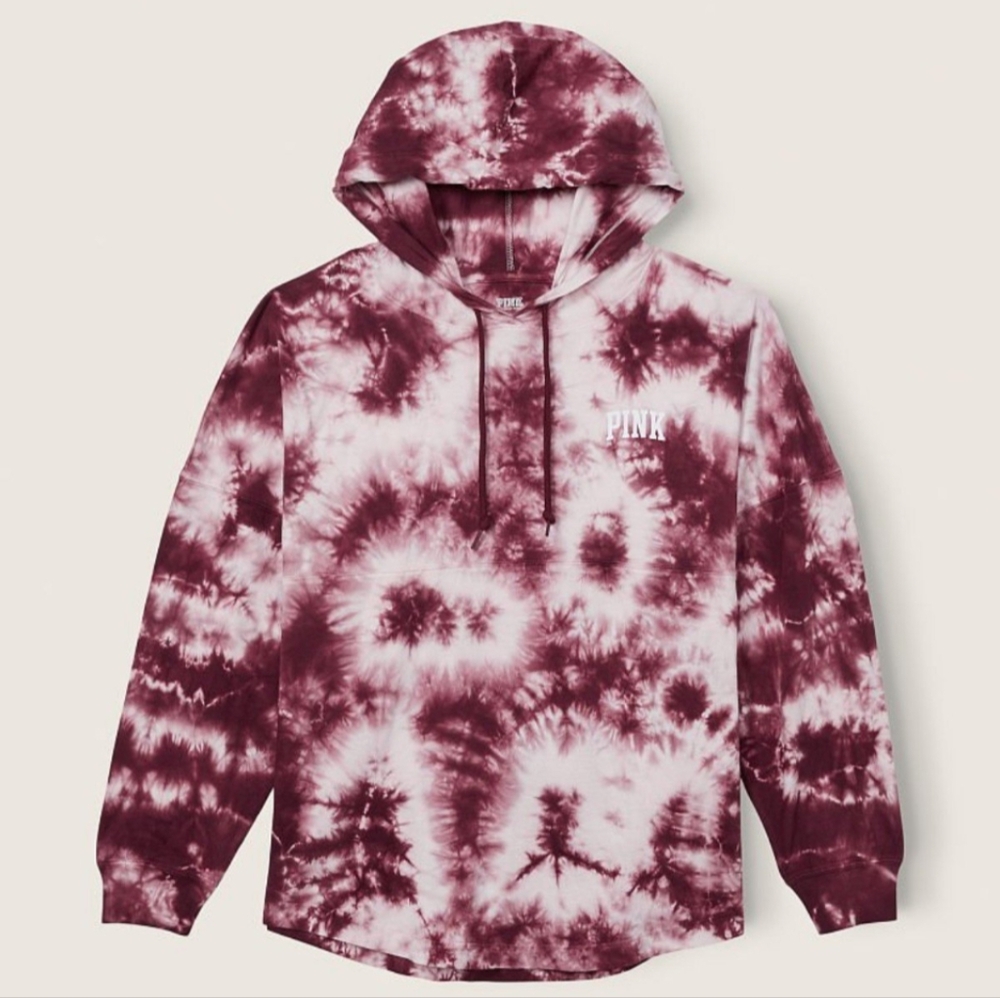 Vs Pink Tie Dye Hooded Tee Small
